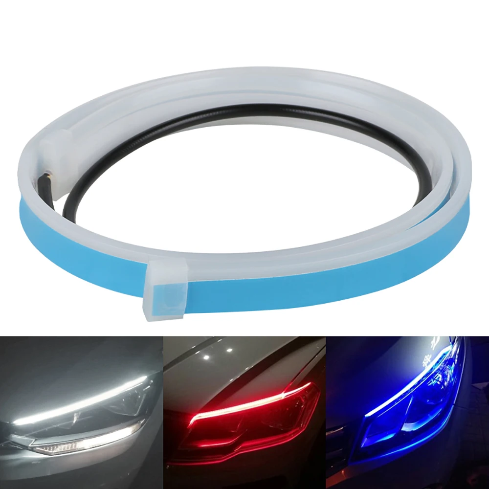 

Brake Turn Signal Light Auto Headlight Surface Decorative Lamp Daytime Running Light Flow Waterproof Flexible Car LED DRL 1 Pair