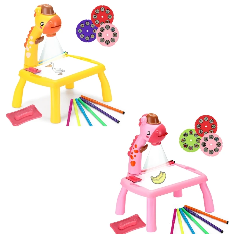 D55F Multifunctional Drawing Board Learning Desk with Music Function Trace and Draw Projector for Children Kid Art | Дом и сад