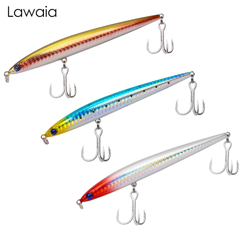 

Lawaia рыболовные приманки 12,5 см/28 г, жесткая приманка, карандаш для дальней атаки, Тонущая приманка с подвижным ртом, приманка с глазами для кр...