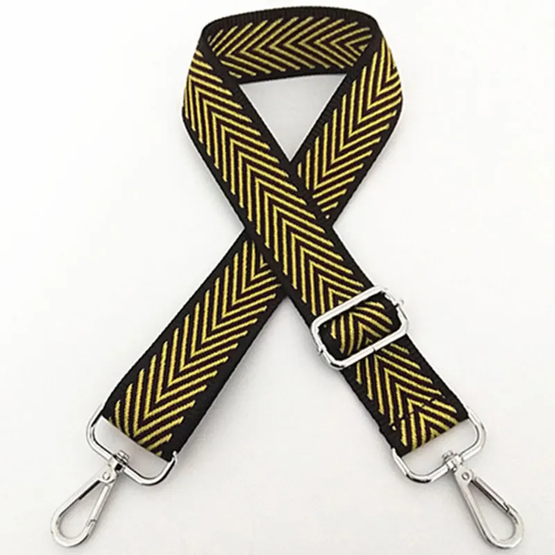 gold silver buckle Для женщин DIY сумка Широкий ремень сумки Сумка через плечо Декоративная Сумка "Почтальон" на ремне Регулируемая сумка ремень полосатый нейлоновый ремешок Лидер продаж - Цвет: gold silver buckle