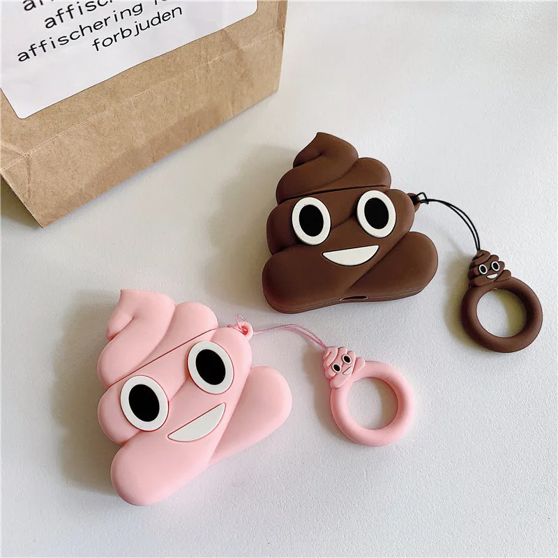 

Cute Cartoon Funny Poop Pattern Case For Airpods 1/2 Earphone Case Soft Silicone Wireless Headphone Cover Shell For Airpods Pro