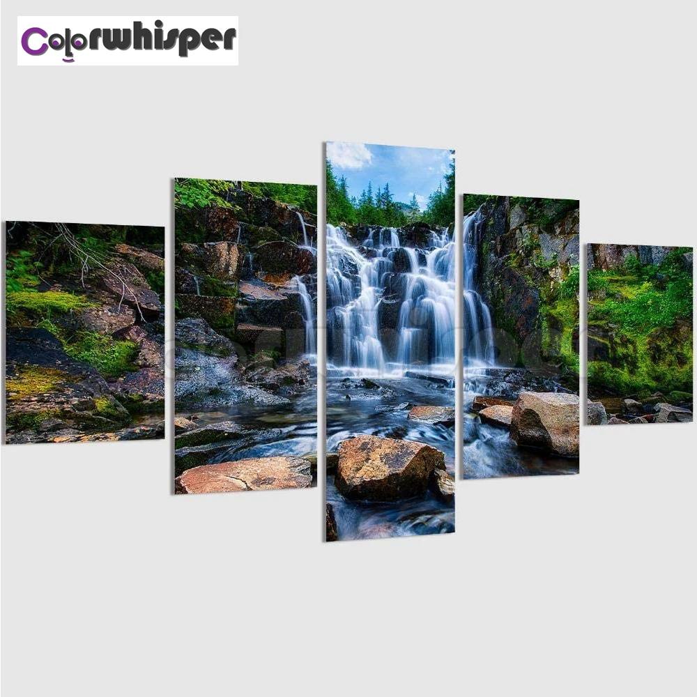 

Набор для алмазной вышивки «Водопад», картина 5D с полными квадратными/круглыми стразами, 5 шт., Z2583