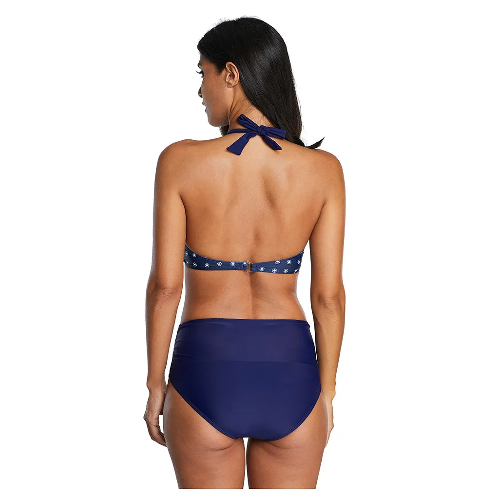 Женский купальный костюм в горошек пуш ап пляжный купальник бикини размера плюс