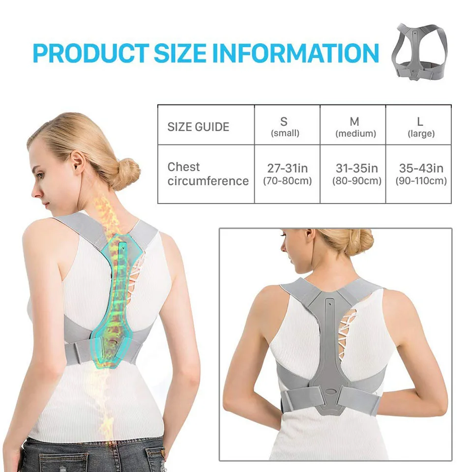

Posture Back Corrector Clavicle Spine Back Shoulder Support Belt Back Pain Relief Posture Correction Prevents Slouching Unisex