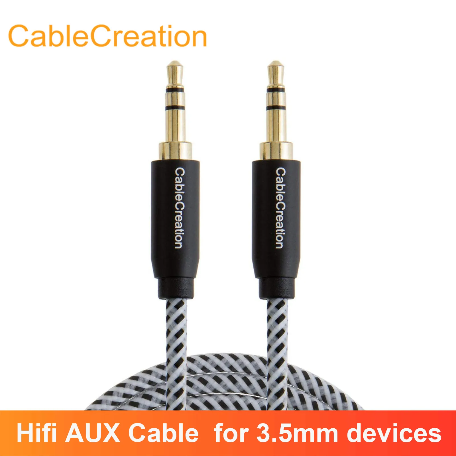 Кабель Aux CableCreation провод для динамика штырь-штырь аудиокабель 3 5 мм наушники