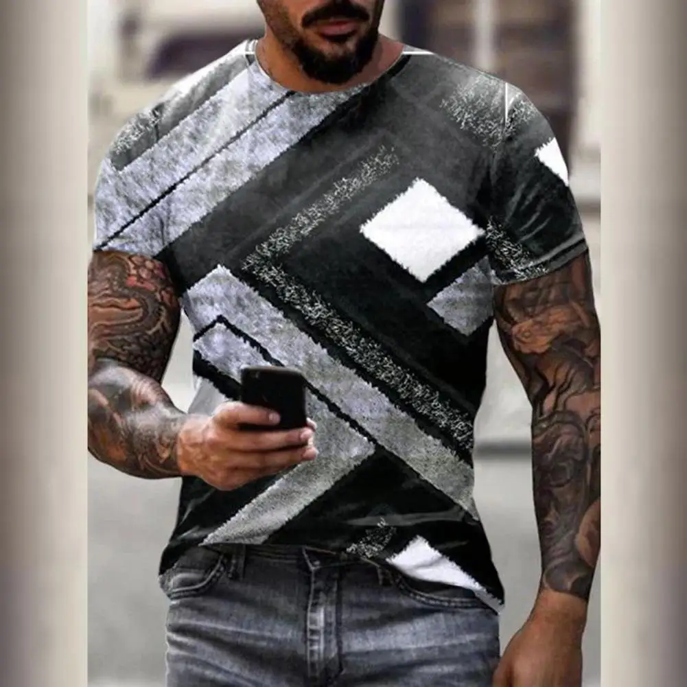 

Oversize Men T-Shirt Summer New Mosaic Print Fashion T Shirt Men Tops Tees Short Sleeved Casual Loose 3D T shirt Male Clothing