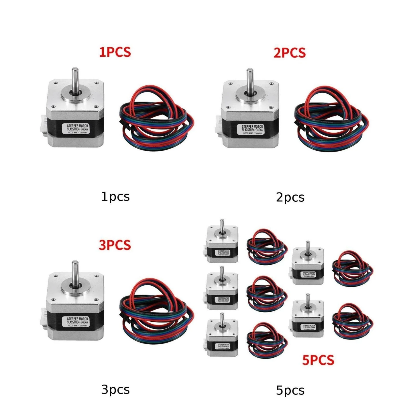 

Metal Nema 17 Stepper Motor 28Ncm Body 0.4A 1.8 4-lead For 3D Printer Hot 42mm