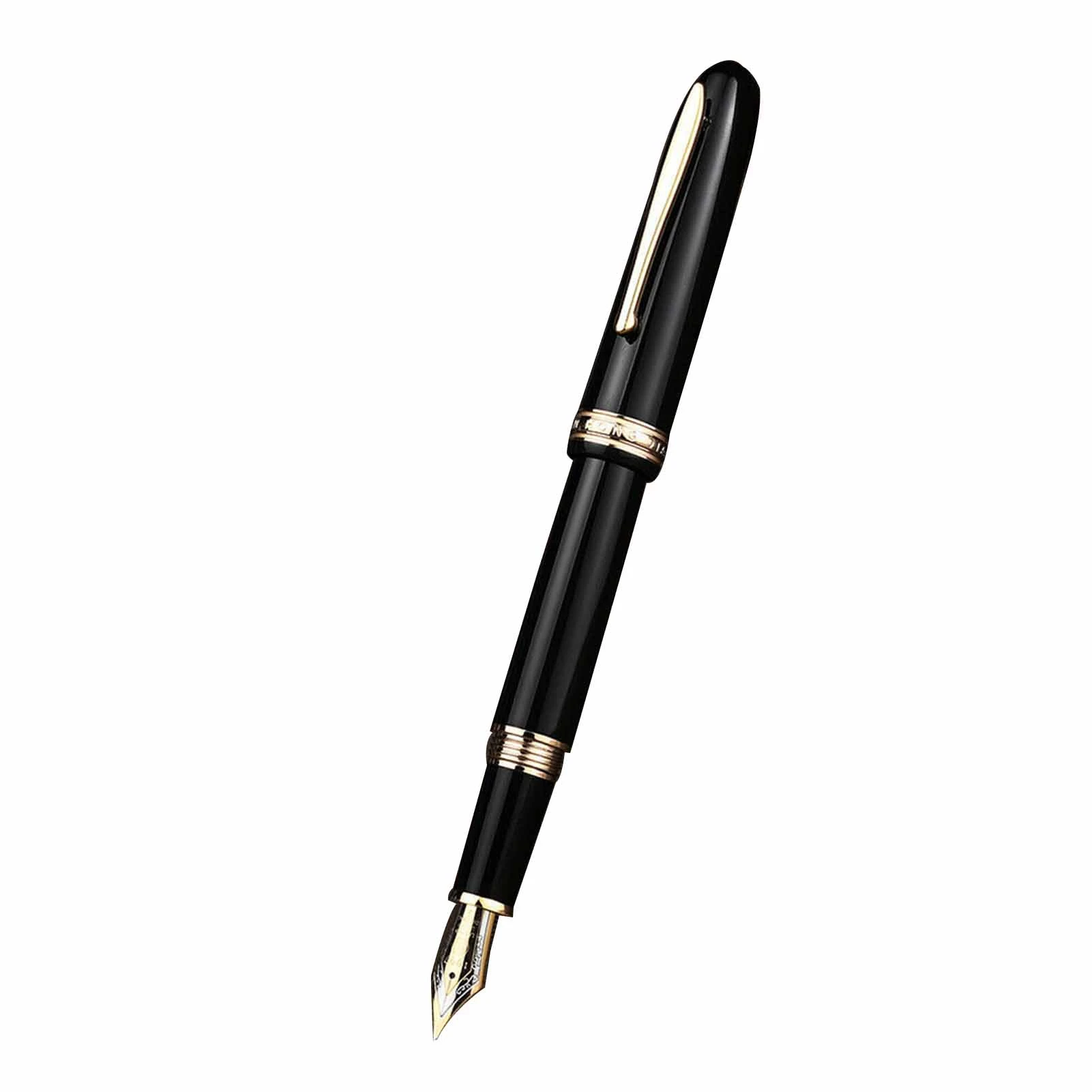 Hongdian-pluma estilogr&aacute;fica de resina 1841, iridio EF/F 14K oro EF/F rojo/Negro, pluma de regalo-4