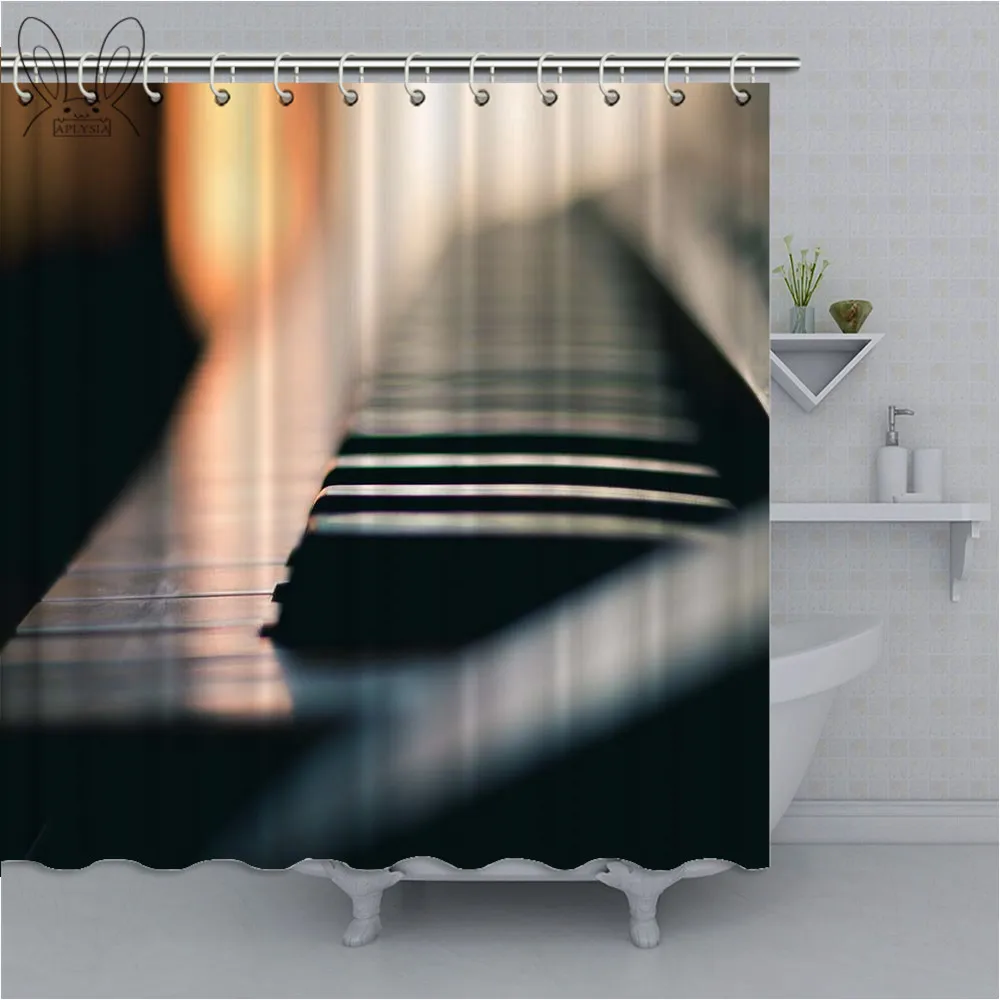 Музыкальная икона Aplysia с пианино и музыкальными нотами душевая занавеска из