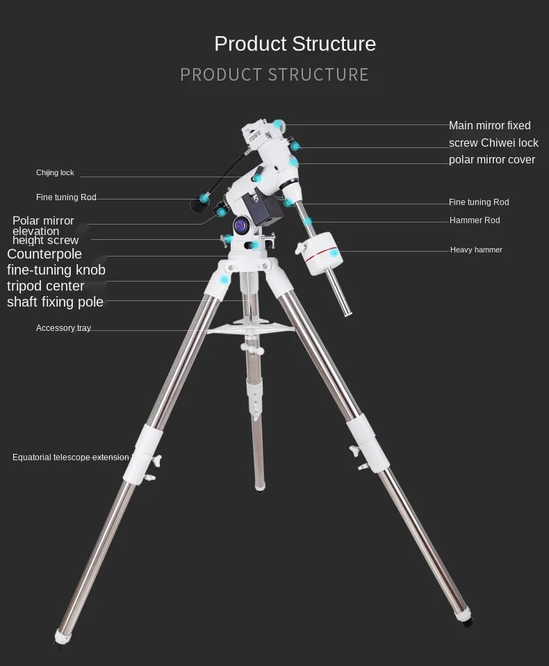 Maxvision EXOS-2 2 дюйма экваториальное крепление штатив базовый кронштейн стальная