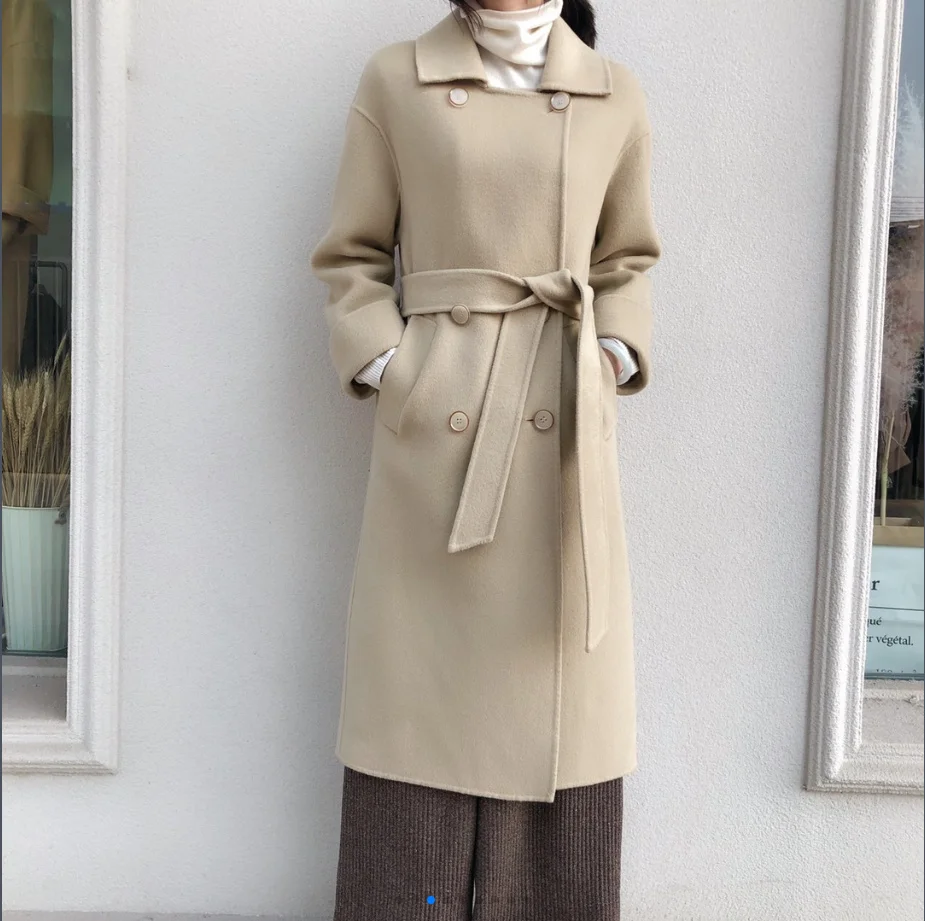 

Autumn and winter female cashmere overcoat double-sided fluff coat slim fashion