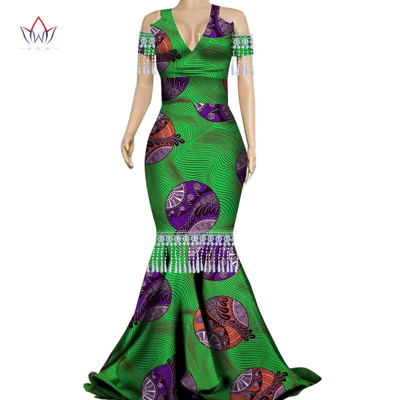 Модные африканские платья с кисточками для Женщин Дашики плюс размер