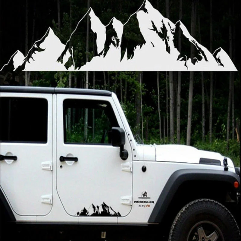 

Car Off Road Tuning Camper Mountain Range Sticker SUV MPV Door Body Graphics PET Decal Racing Stripe Universal Car Accessories
