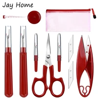 8pcs sewing seam ripper tools kit stitch remover thread cutter scissors tape measure storage bag for sewing embroidery stitching