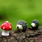 Мини лес сельскохозяйственных животных реалистичные Микро Миниатюрные фигурки животных Смолы миниатюрный животных Цветущий сад Ежик набор орнамент # M0