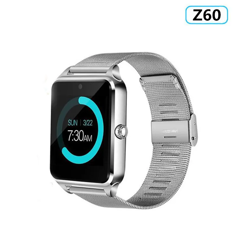 Серебристый Смарт-часы Z60 GT08 Plus с металлическим ремешком, поддержка камеры, sim-карты TF, Совместимость с Bluetooth, телефон на базе Android и IOS PK Q18 Y1 DZ09 V8 S8 V8 - Цвет: Серебристый