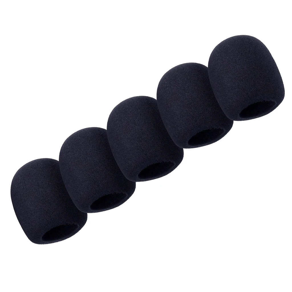 

Lot 5pcs Black Microphone Headset Windscreen Foam Mic Cover 45mm X12mm Quality
