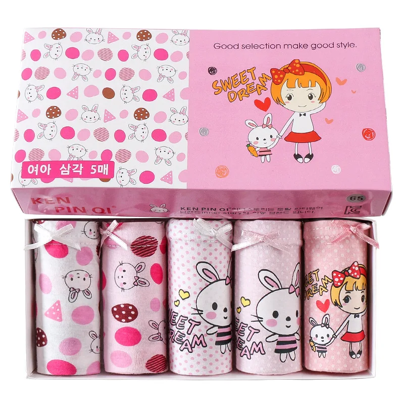 

5 шт./Лот, Детские хлопковые трусы с мультяшным принтом