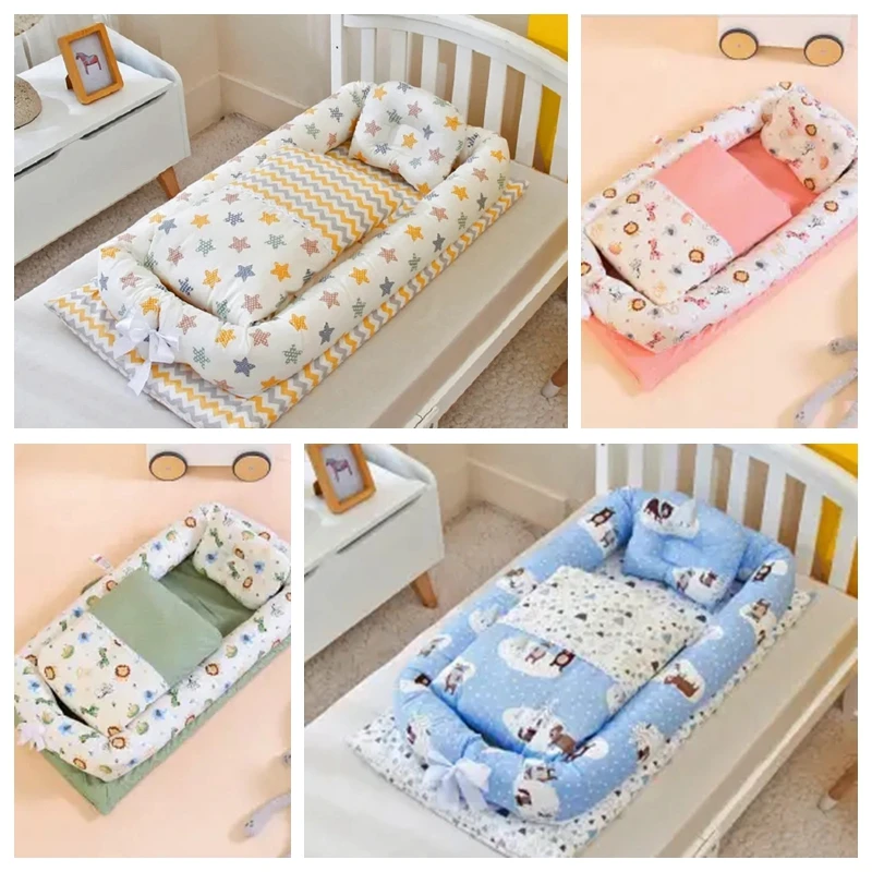 

Bright The portable bed-in-bed Newborn bionic bed Baby Infant Cotton Cradle Crib Newborn Bed Portable Baby Nest for Boys Girls