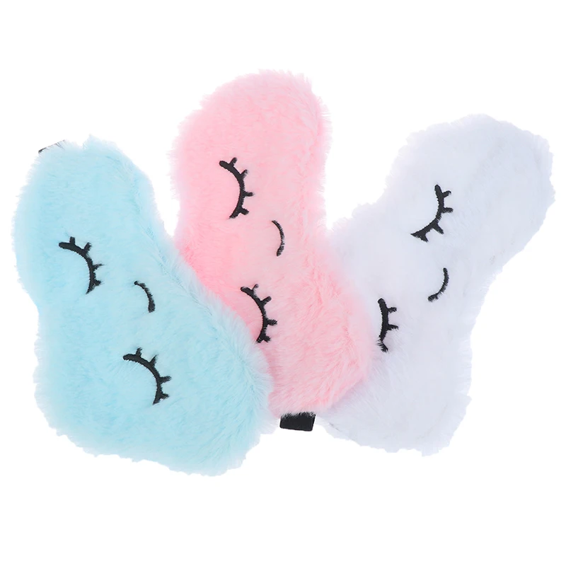 

1pcs 3 Colors Soft Eye Masks Blindfold Cartoon Cloud Eye Mask Cute Eyelashes Sleep Shade Eyepatch Sleeping Aid Eye Patch Gift