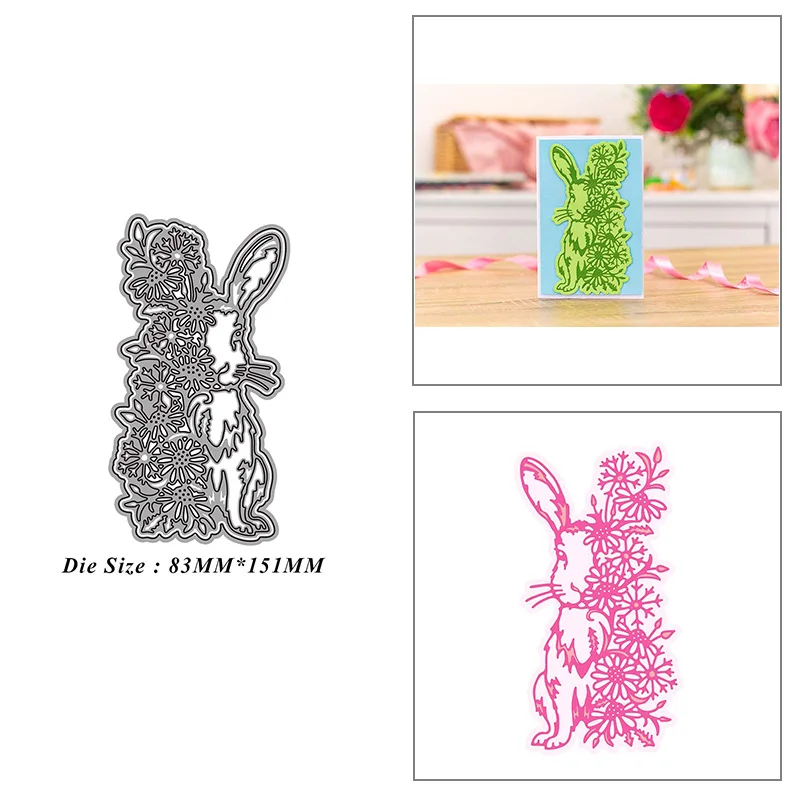 

Flower Rabbit Metal Cutting Dies for DIY Scrapbook Album Paper Card Decoration Crafts Embossing 2021 New Dies