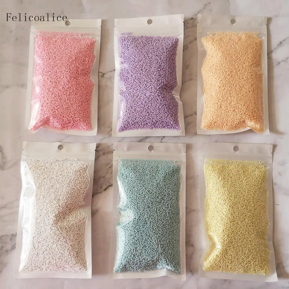 

100g 3~5mm Polymer Hot Soft Clay Sprinkles Colorful for Crafts Plastic Klei Tiny Cute Mud Particles