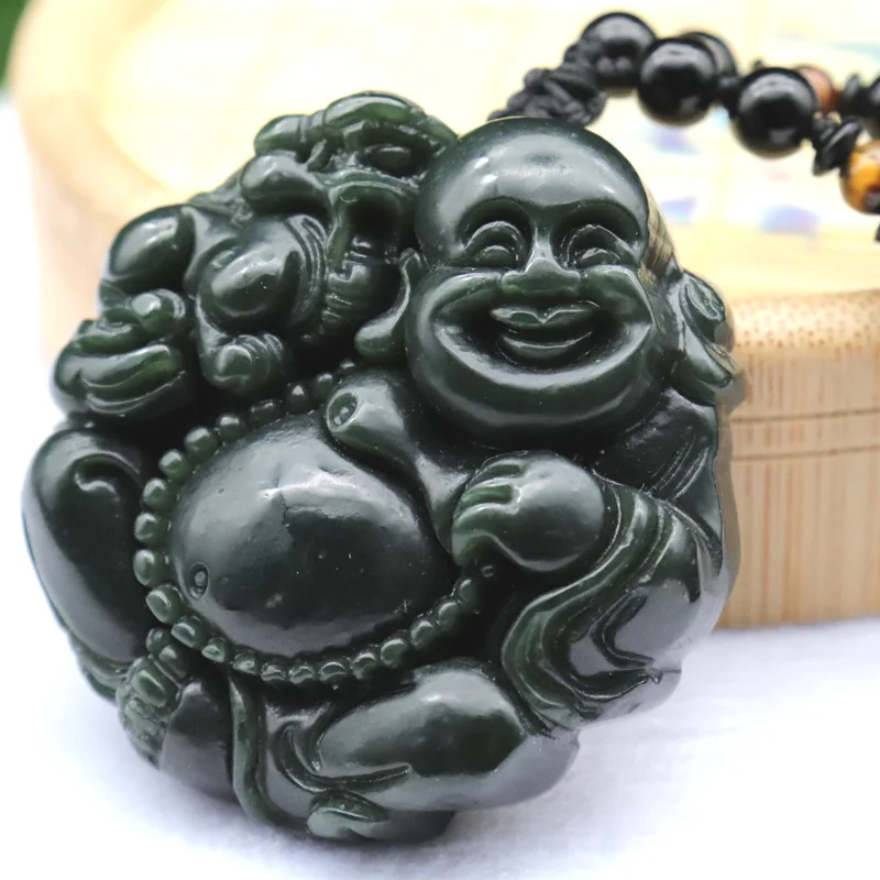 Подвеска Maitreya из натурального китайского хэтяня нефрита ожерелье резной