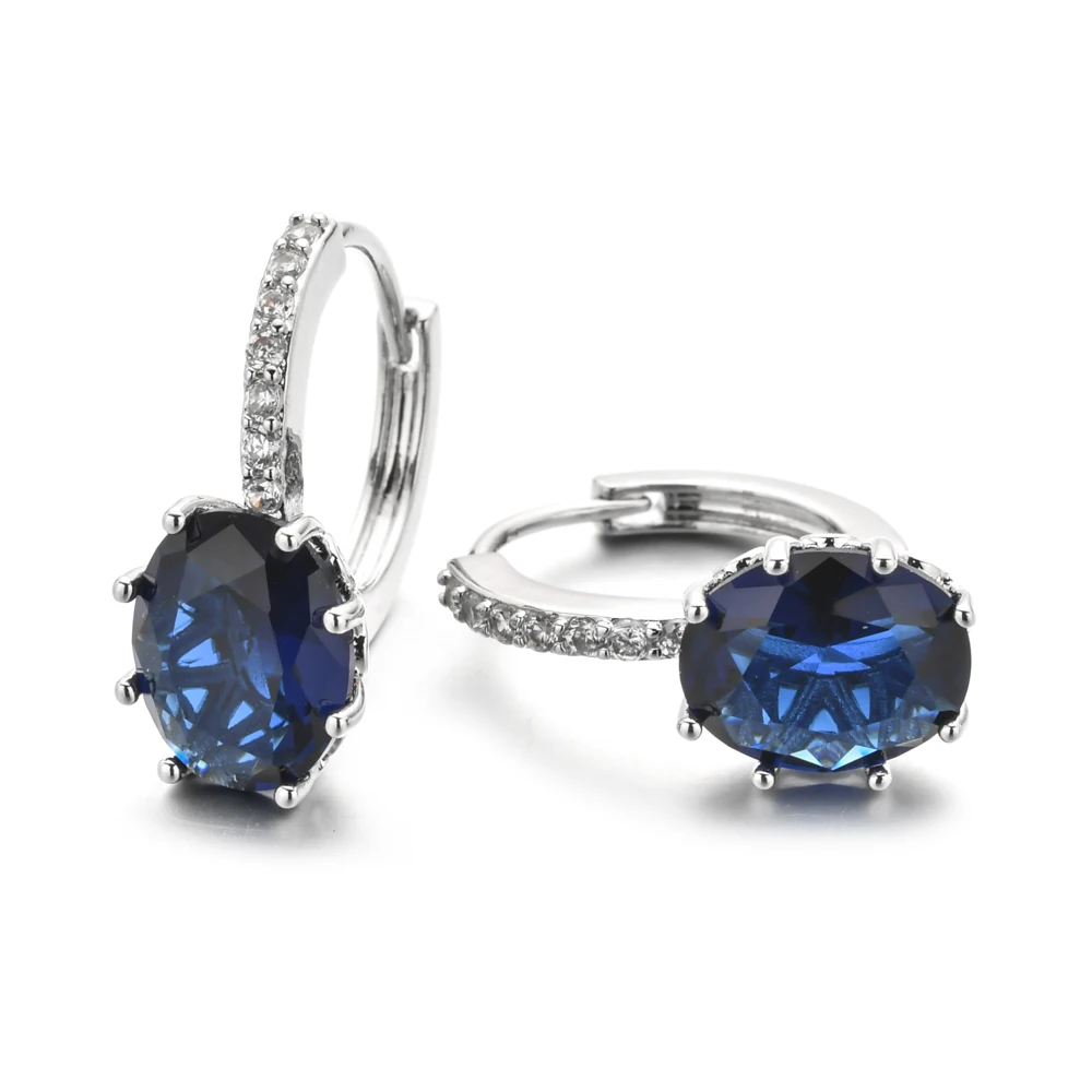 Европейские и американские модные простые циркониевые серьги в форме яйца для