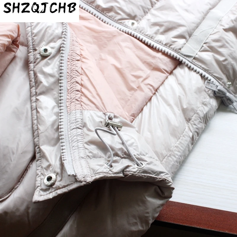 

JCHB 2021 Winter Coat Women White Duck Down Jacket Women Ultra Light Down Jacket Oversized Puffer Jacket Warm Parka Casaco YY14