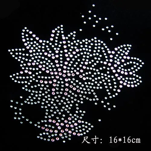 4 шт./лот Стикеры с цветами и сердцем термоклейкие Стразы термоклеевым рисунком