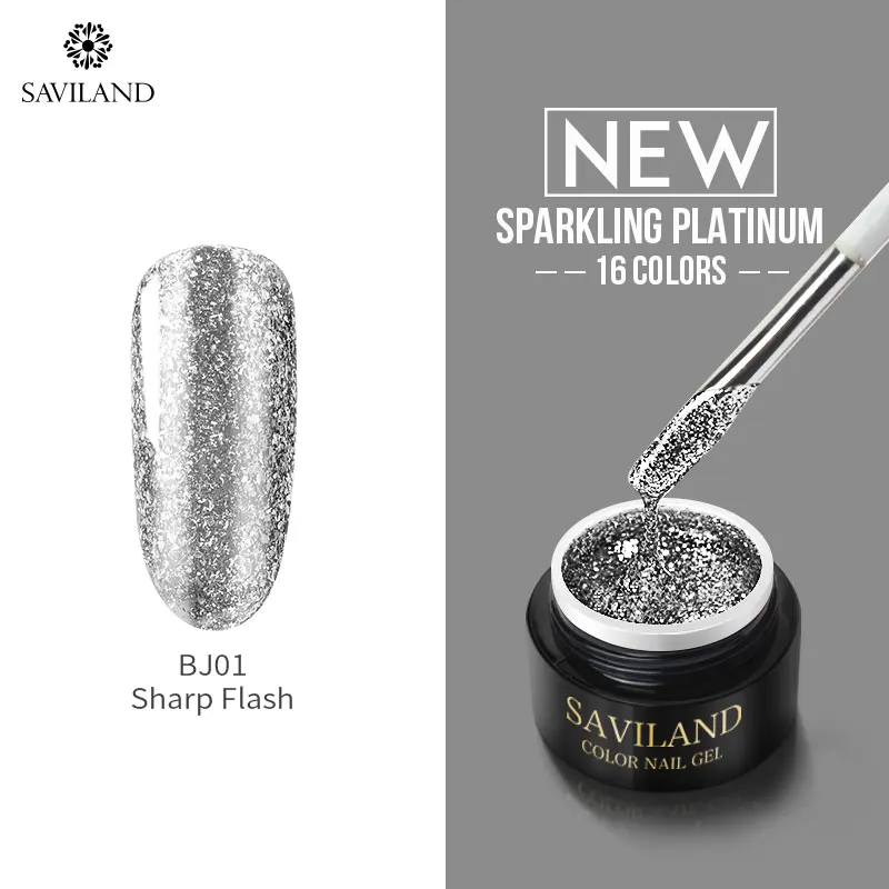 BJ01 SAVILAND Гель-лак с блестками живопись лаки для ногтей 6 мл Гибридный гель лак для ногтей набор искусство поли УФ геллак Топ базовый праймер маникюр - Цвет: BJ01