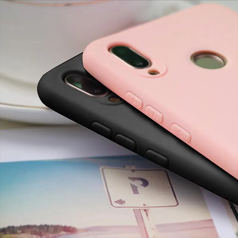 Розовый матовый Мягкий ТПУ чехол с котом для huawei P30 P8 P9 P10 P20 mate 20 10 Lite Y6 Pro Y9 P Smart Plus чехол-накладка