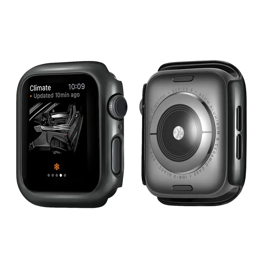 Черный Защитный чехол для Apple Watch, версии 5/4/3/2/1 40 мм 44 мм пластиковая рама ПК чехол s для наручных часов iWatch, версия 3, 2, 42 мм, 38 мм - Цвет: Черный