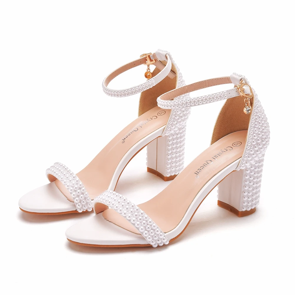 Босоножки женские с ремешком на щиколотке сандалии кристаллами высокий каблук