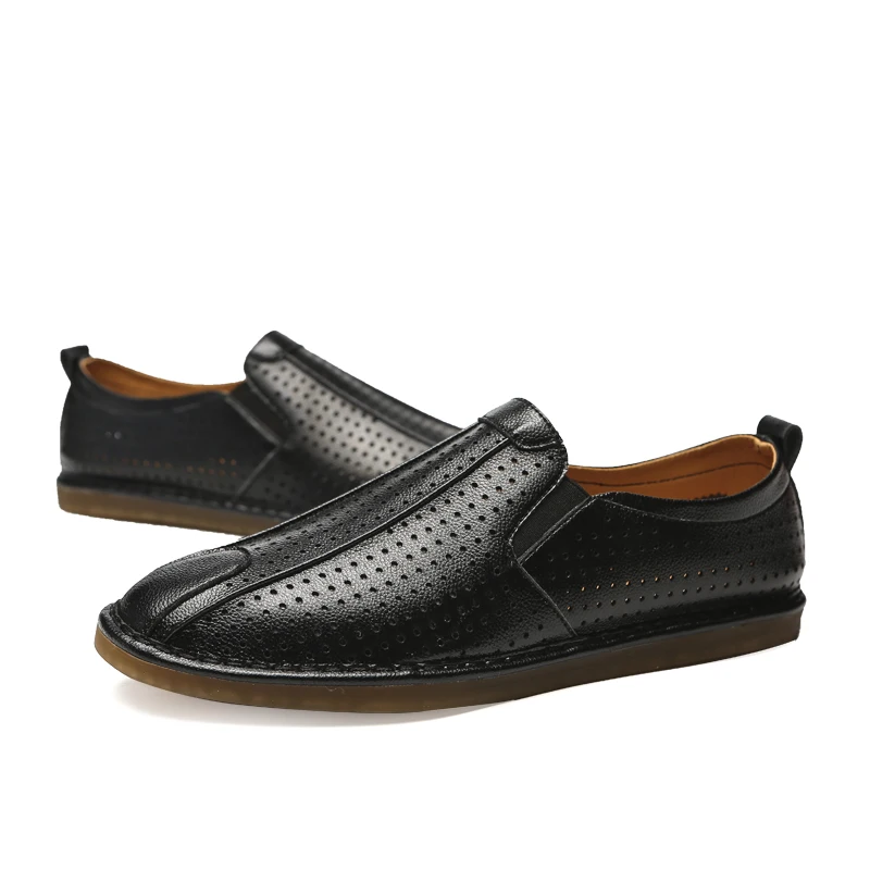 Мужские лоферы повседневная обувь модные кожаные дышащие слипоны для вождения