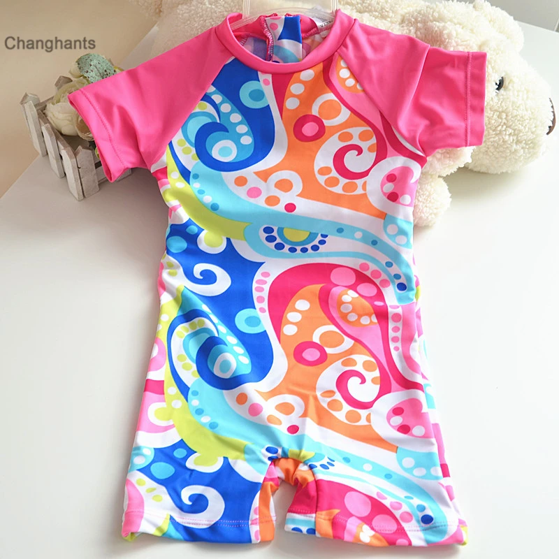 Детский цельный купальный костюм для девочек 1 8 лет одежда серфинга пляжная