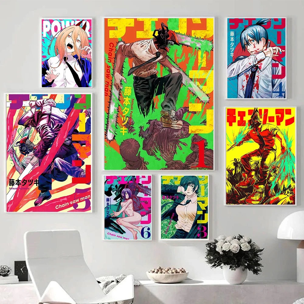 

Japanese Anime Chainsaw Man Poster Cartoon Canvas Painting Home Bar Cafe Decor Teen Room Decoration Gift Art Wall Picture Prints
