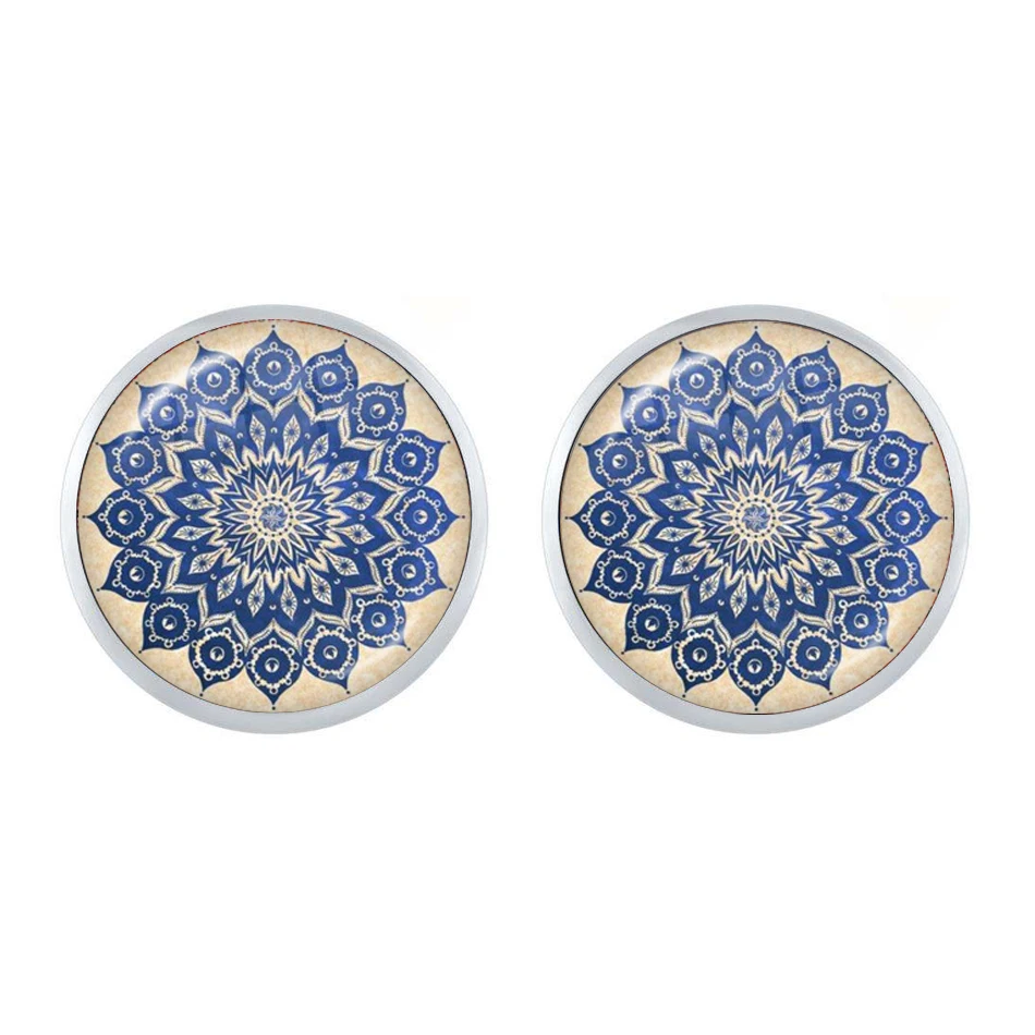 Очаровательные серьги с изображением мандалы хна кристаллами украшение в виде