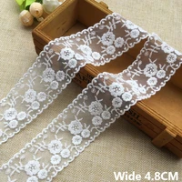 4 8cm wide luxury white mesh lace embroidered ribbon clothes shoulder strap headdress handmade diy material sewing accessories
