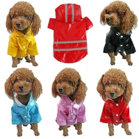 dog raincoat outdoor puppy pet rain coat jumpsuit reflective sunscreen dog pu clothes jacket for small pet supplies