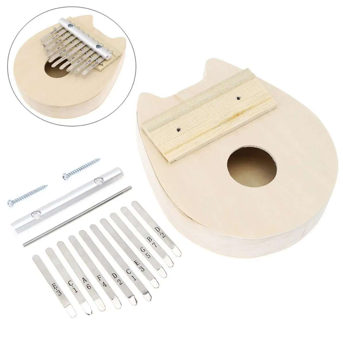 10 клавиш одноцветная в форме кошачьей формы калимба DIY Kit липа большого пальца пианино Mbira для картина ручной работы родители-ребенок акции