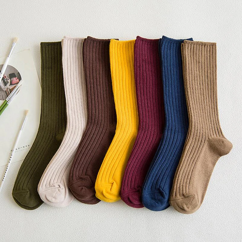 Японские Женские хлопковые свободные носки в стиле Харадзюку ретро Дизайнерские