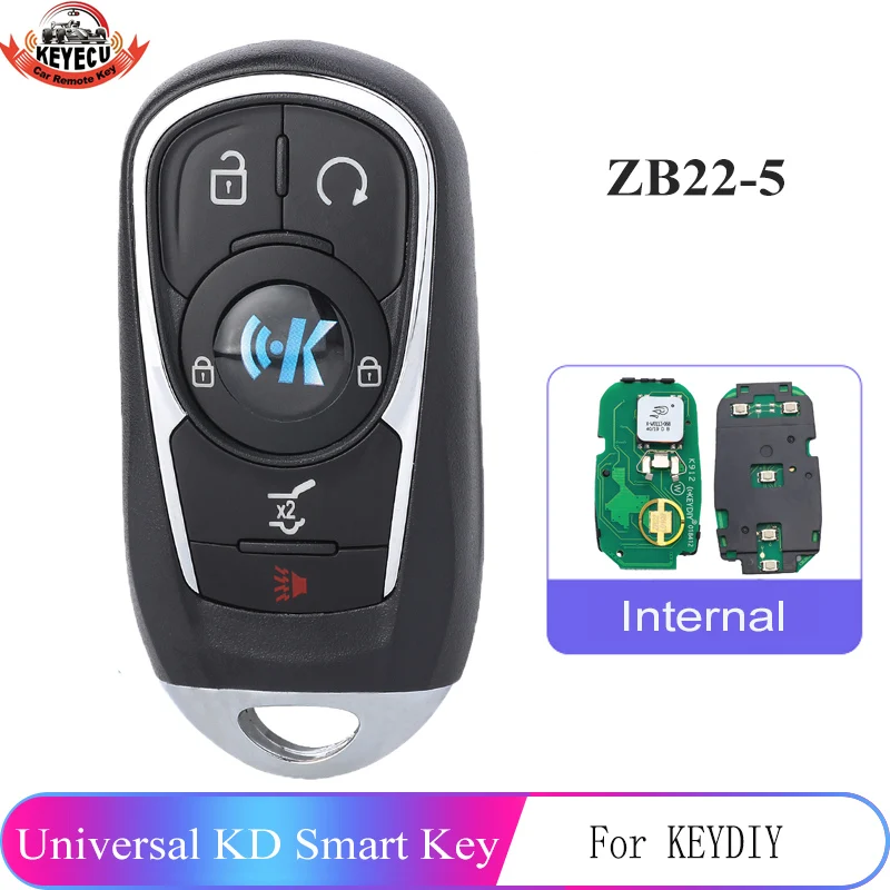 

ZB22-5 KEYDIY Universal 5 Buttons Smart Key for KD-X2 Car Key Remote Replacement Fit for More than 2000 Models