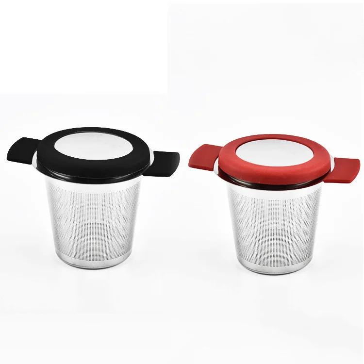 

1pcs 304 Stainless Steel Tea Drain Tea Strainer Double Handle Tea Strainer with Lid Tea Maker Compartment with Detachable Handle