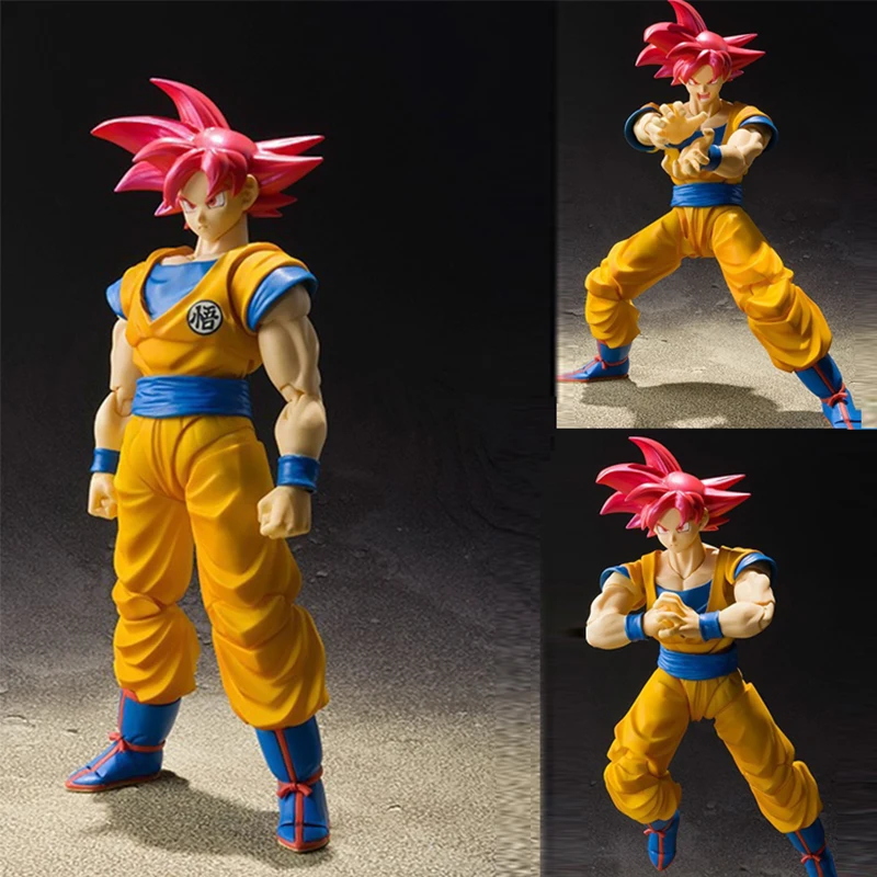 Dragon Ball Super Saiyan Red/black Hair Son Goku Zamasu Pvc Action Figures Anime Dragon Ball Movable Joint Goku Figurine Toys