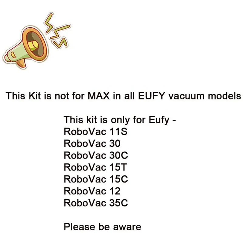 

Accessories Kit Compatible for Eufy Robovac 11S, Robovac 30, Robovac 30C, Robovac 15C, Accessory Robotic Vacuum