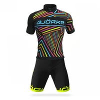 bjorka summer mens bike pro team short sleeve jerseys sets conjunto masculino ciclismo maillot cycling equipamento bike kits
