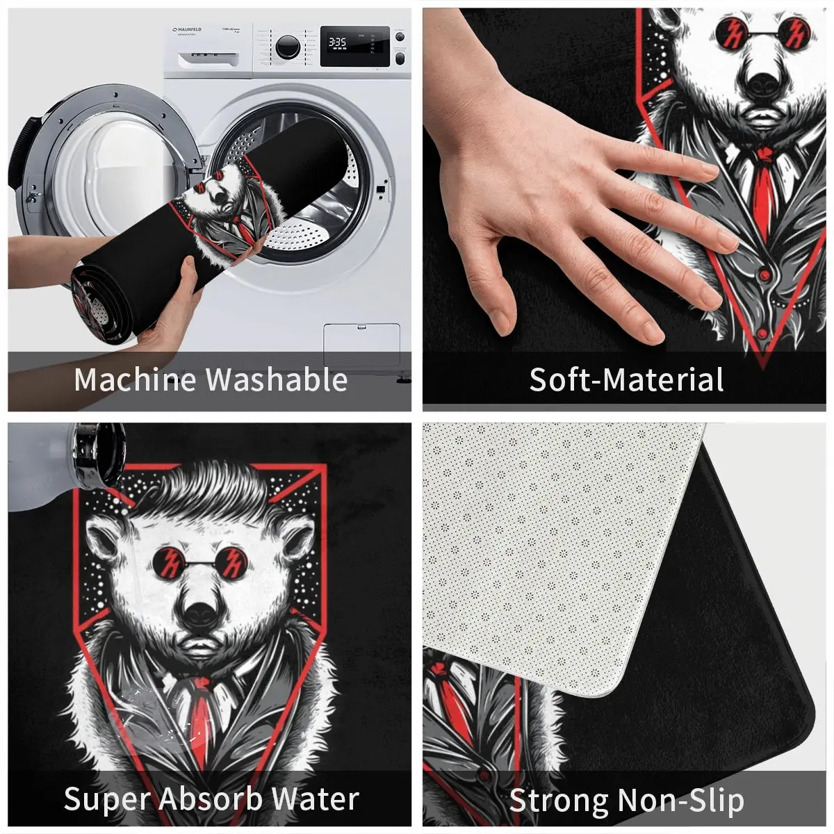 Коврик для мытья ног и ванной из полиэстера впитывающий |