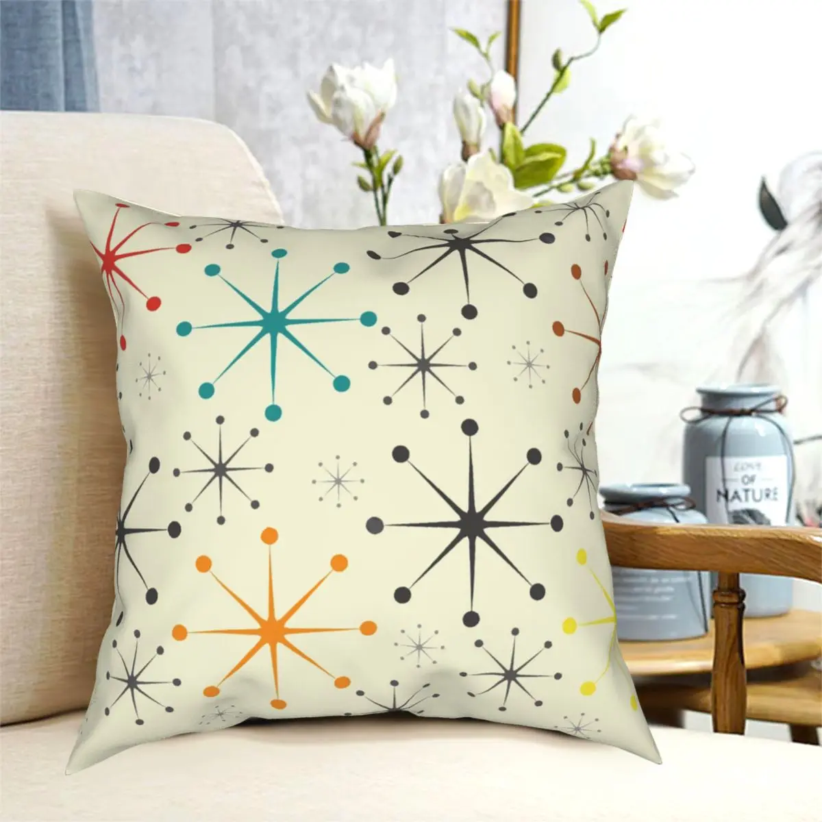 

Atomic Retro Mid Century Printing Polyester Cushion Cover Decoration Pillow Case Cover Seater Dropshipping 40*40cm