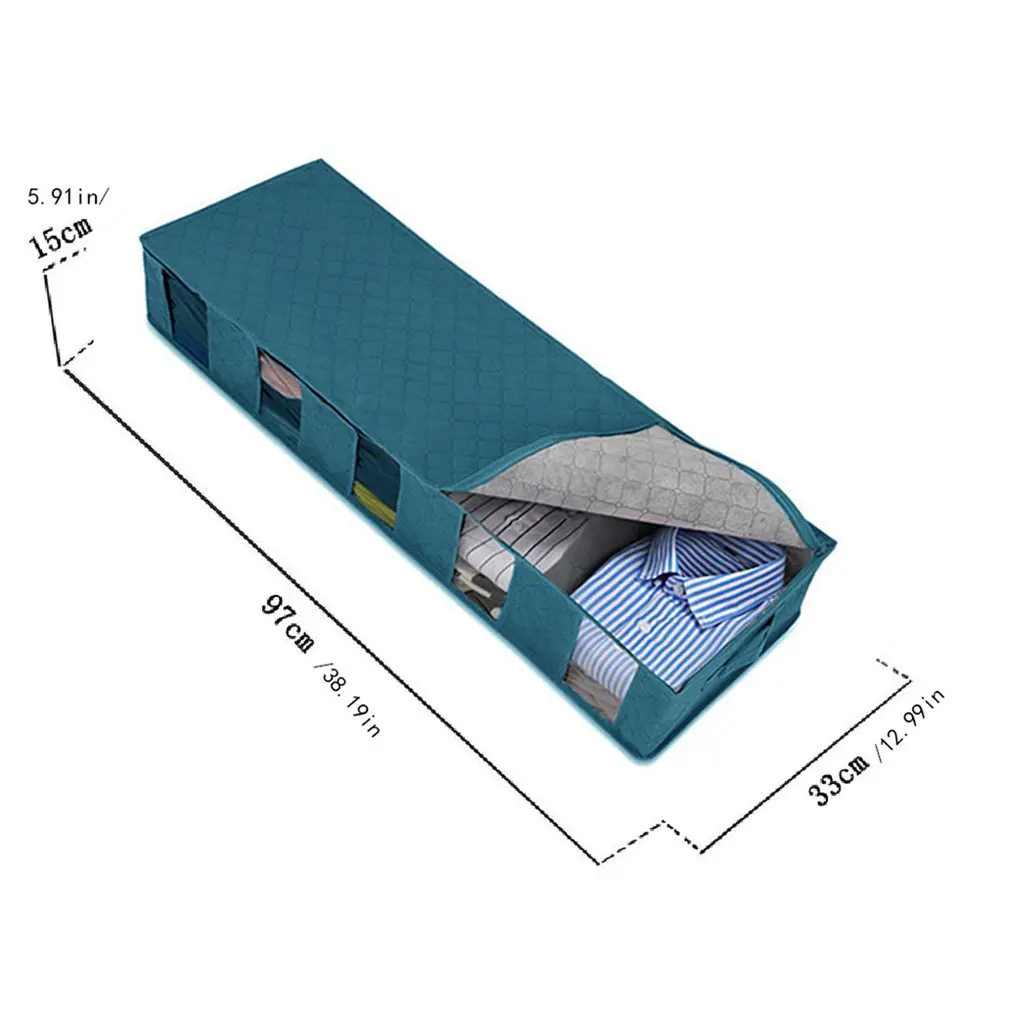 

Foldable Under Bed Bags,1/2 Pack Large Under Bed Storage Boxes Thick Breathable Underbed Clothes Storage Bags Zippered Organizer
